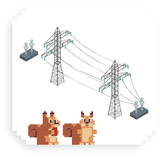 squirrels with power lines